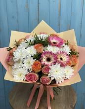 Букет цветов из:  Розы, Герберы и Хризантемы в Светлом Яре