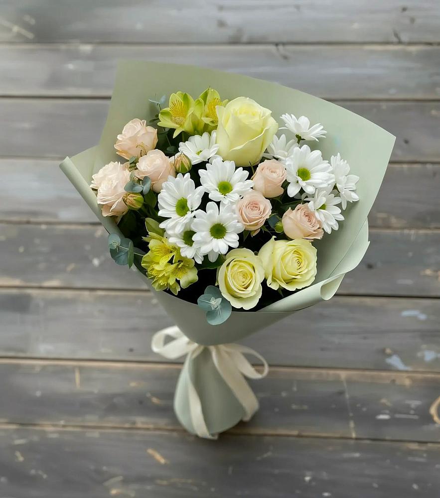 Букет цветов из: Альстромерии, Розы и Хризантемы в Светлом Яре