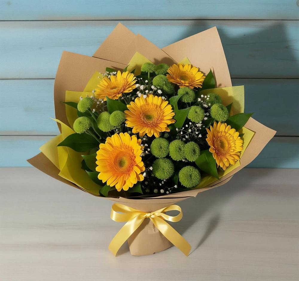 Букет цветов из: Герберы и Хризантемы в Светлом Яре