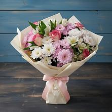 Букет цветов из:  Хризантемы, Альстромерии и Розы в Светлом Яре