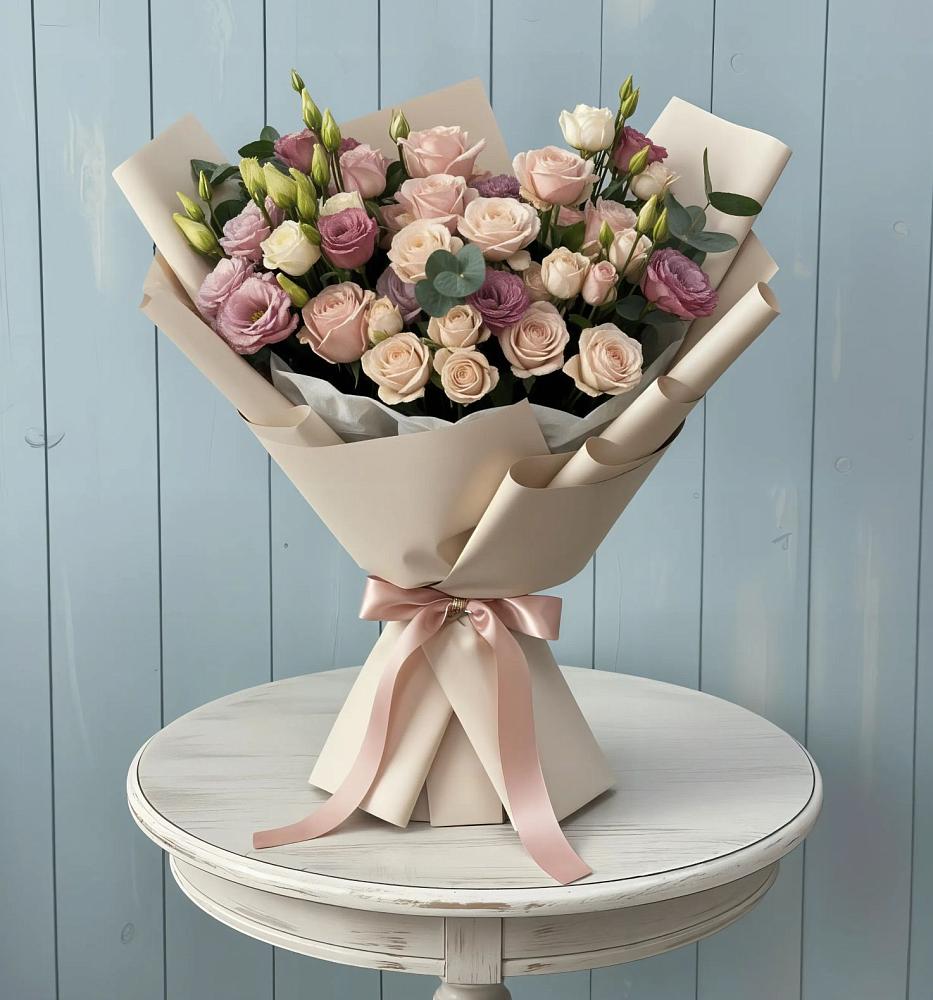 Букет цветов из: Розы и Лизиантусы в Светлом Яре