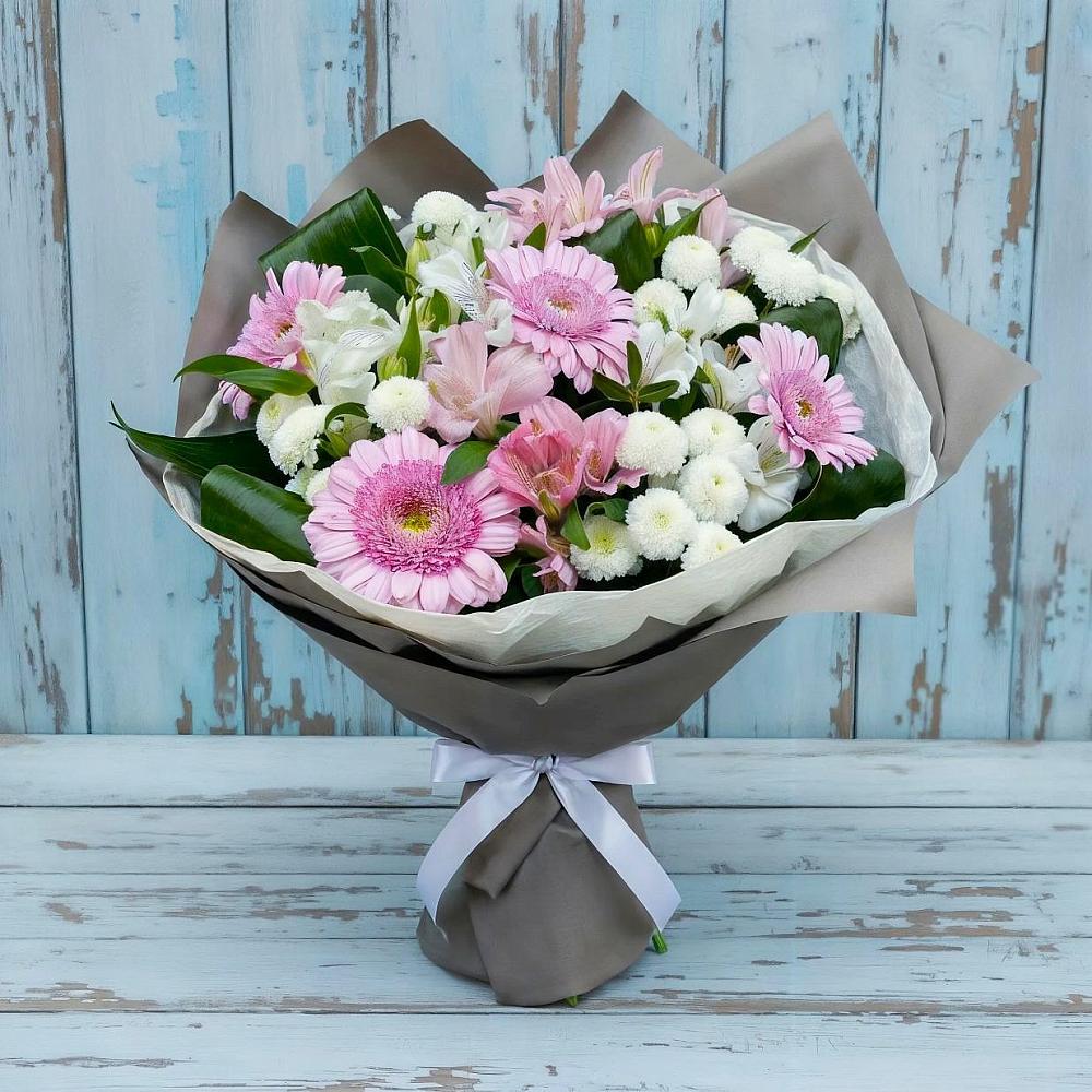 Букет цветов из: Герберы, Альстромерии и Хризантемы в Светлом Яре