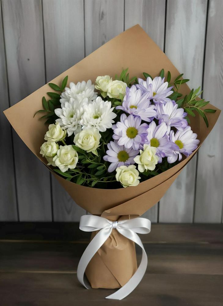 Букет цветов из: Хризантемы и Розы в Светлом Яре